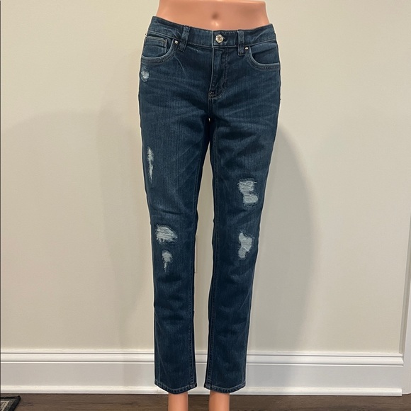 White House Black Market The Girlfriend Distressed Jeans Size 4 - Picture 1 of 12